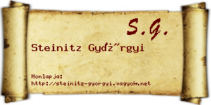 Steinitz Györgyi névjegykártya